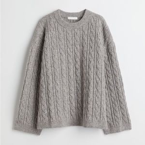 Grey Cable Knit Sweater